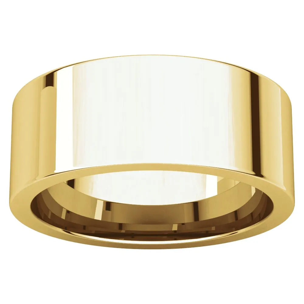 14k Yellow Gold 8mm Flat Comfort Fit Band, Size 6.5