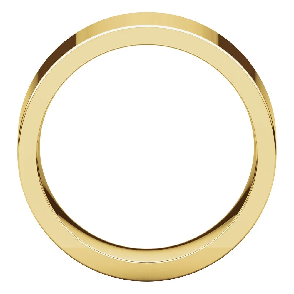 14k Yellow Gold 8mm Flat Comfort Fit Band, Size 6.5