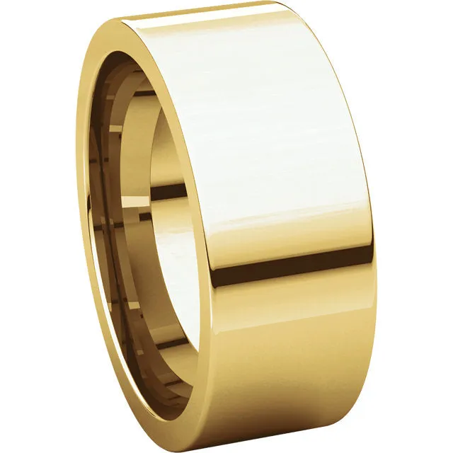 14k Yellow Gold 8mm Flat Comfort Fit Band, Size 8