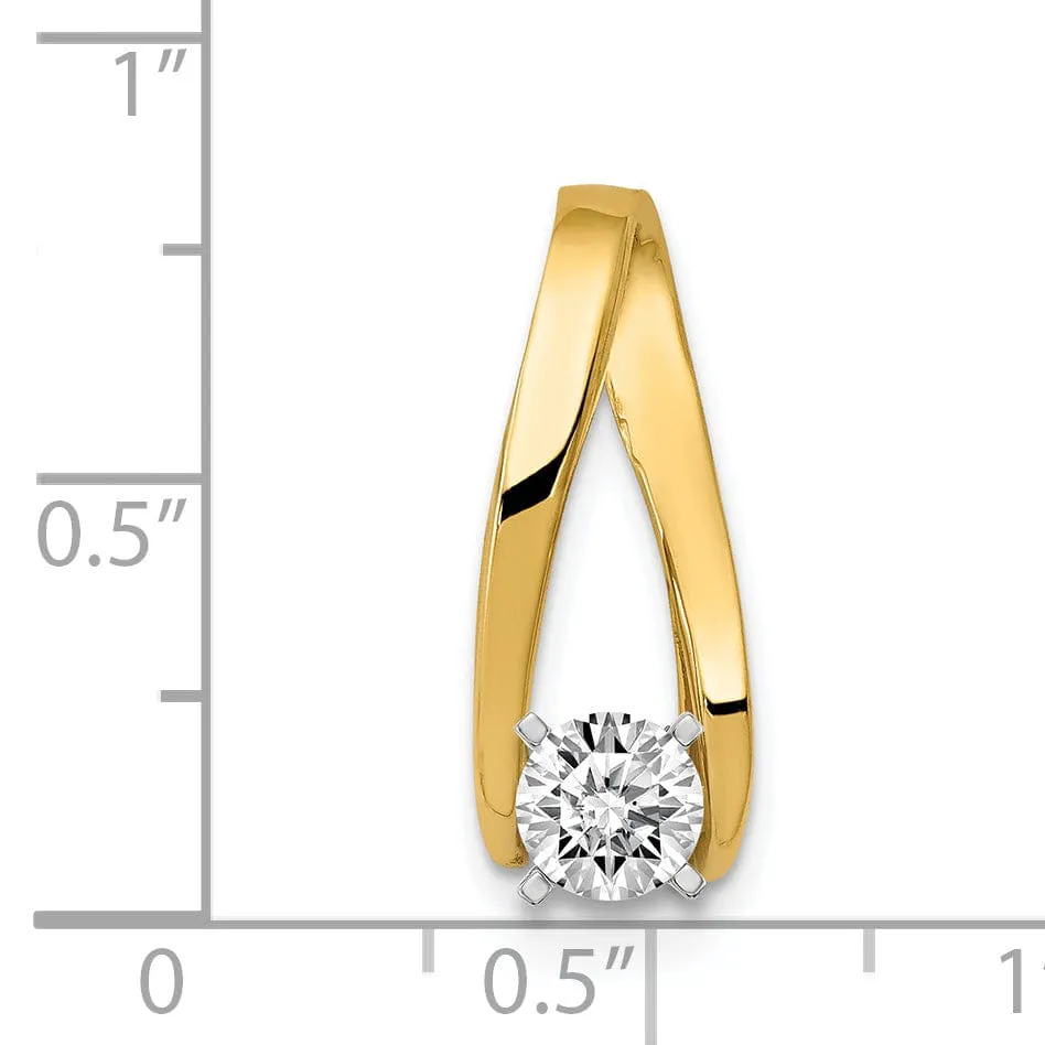 14k Yellow Gold Peg Set Slide Pendant