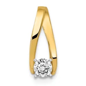 14k Yellow Gold Peg Set Slide Pendant