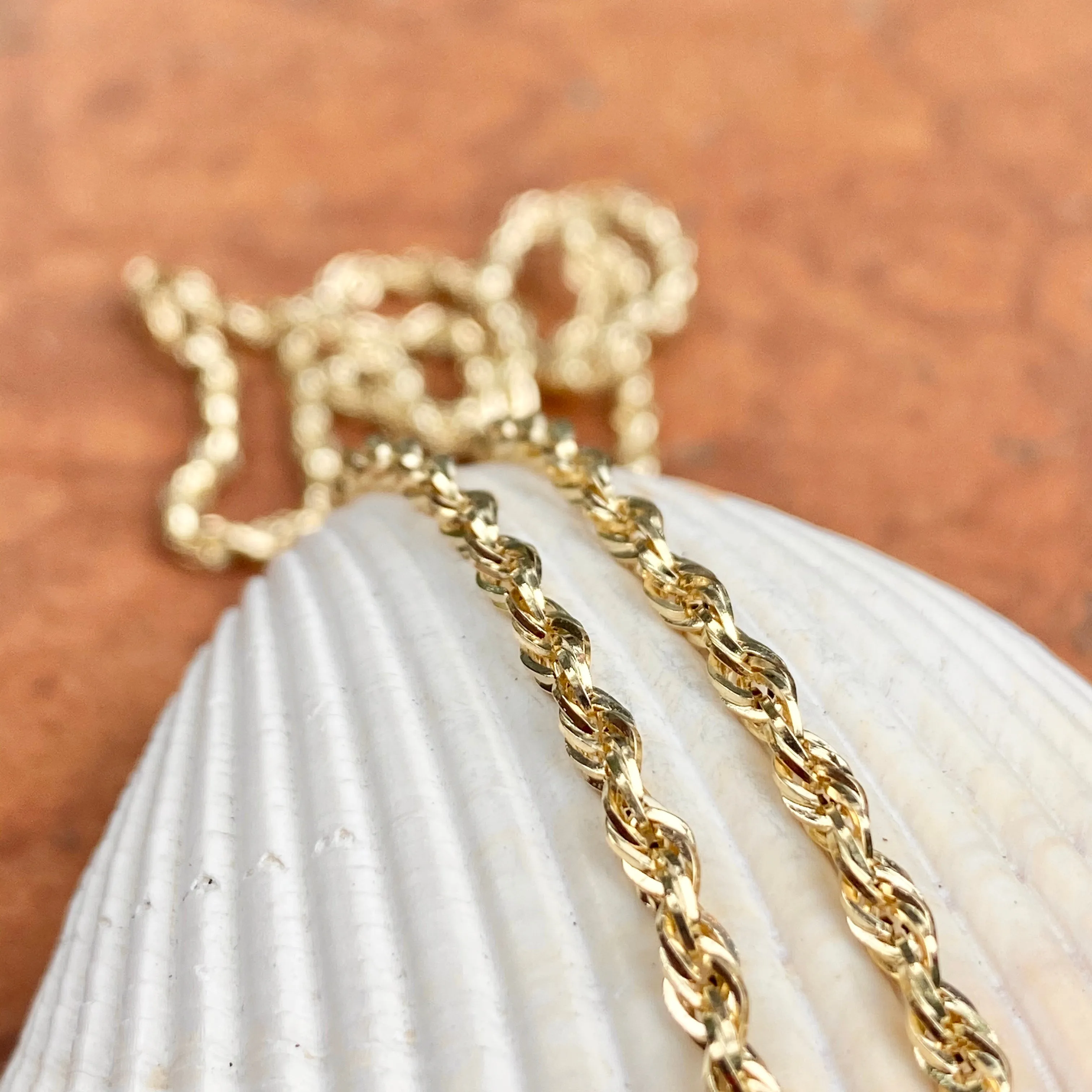 14KT Yellow Gold Semi-Solid Rope Chain Necklace 2.8mm