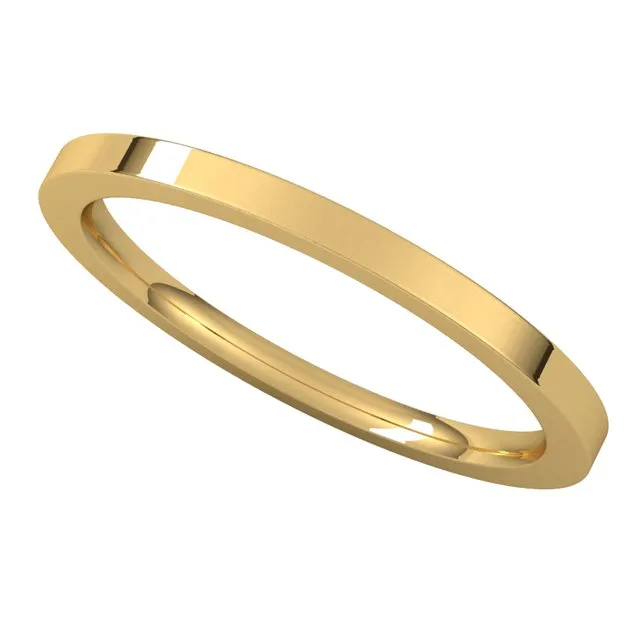 18K  Yellow Gold 1.5 mm Flat Comfort Fit Wedding Band
