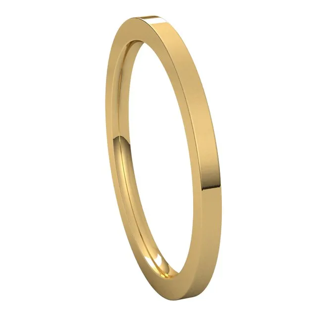 18K  Yellow Gold 1.5 mm Flat Comfort Fit Wedding Band