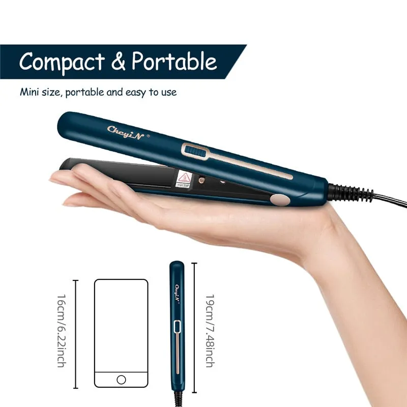 2 in 1 Mini Flat Curling Iron Hair Straightener