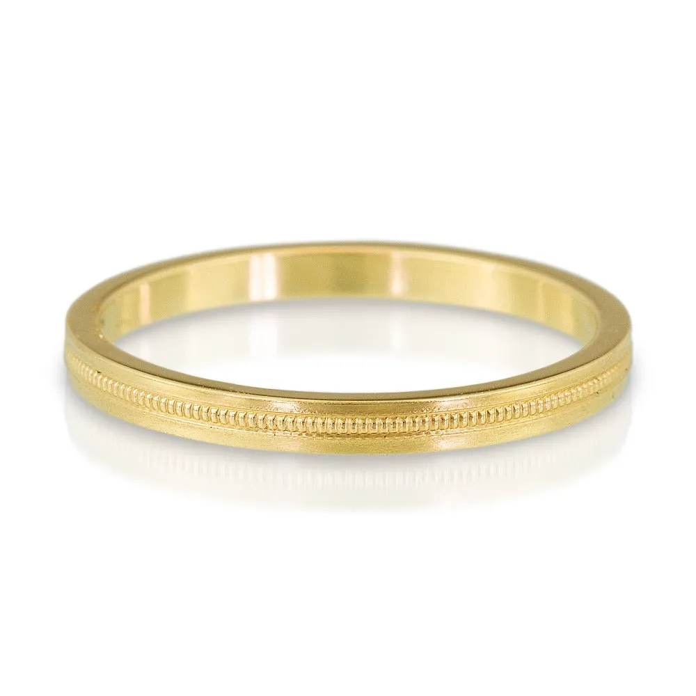 2mm Flat Milgrain Band