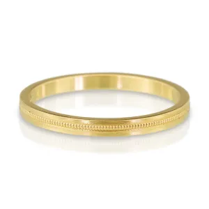 2mm Flat Milgrain Band