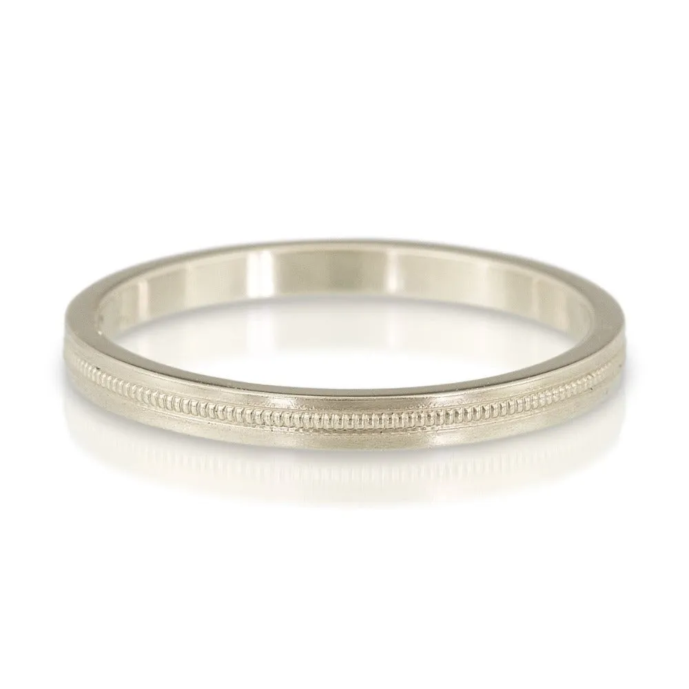 2mm Flat Milgrain Band