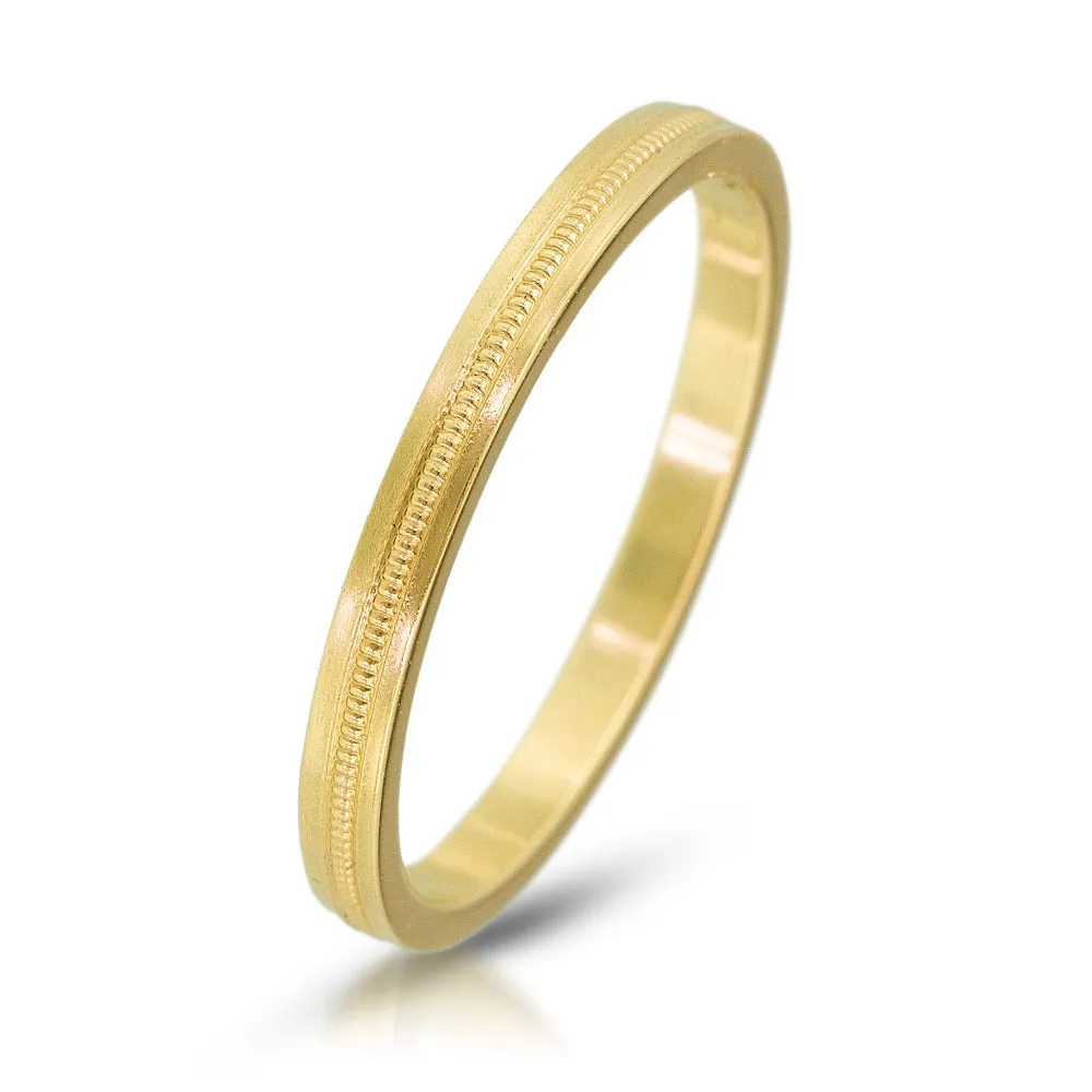 2mm Flat Milgrain Band