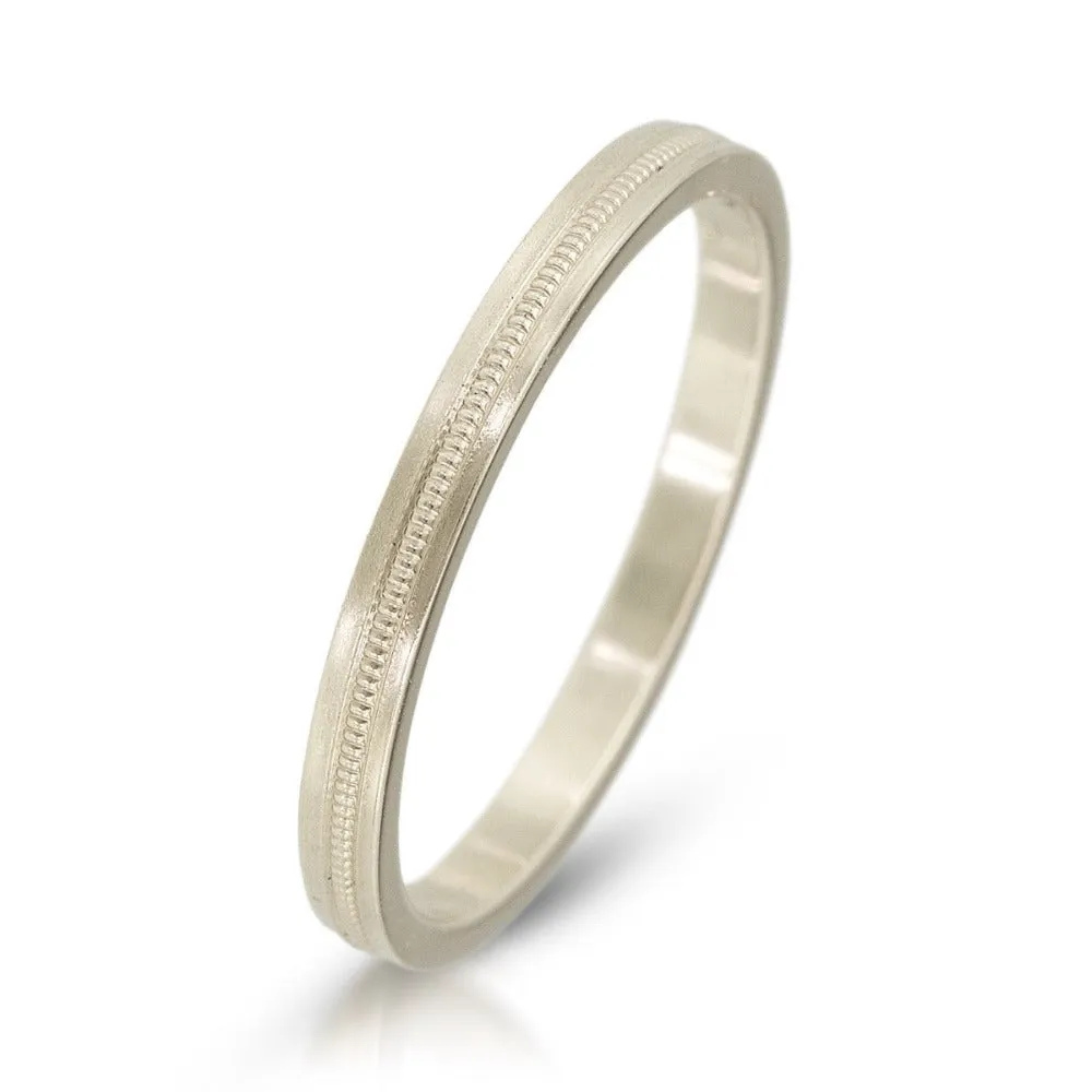 2mm Flat Milgrain Band