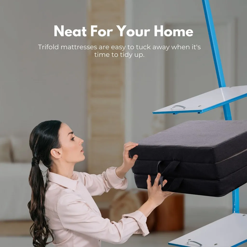 3 Fold Folding Mattress Single Dark Grey