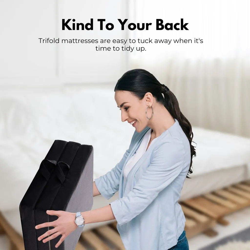 3 Fold Folding Mattress Single Dark Grey