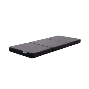 3 Fold Folding Mattress Single Dark Grey