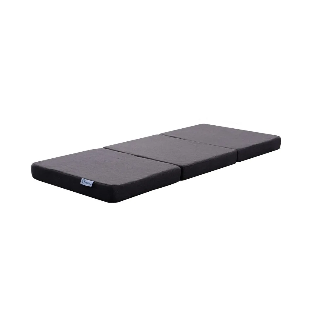 3 Fold Folding Mattress Single Dark Grey