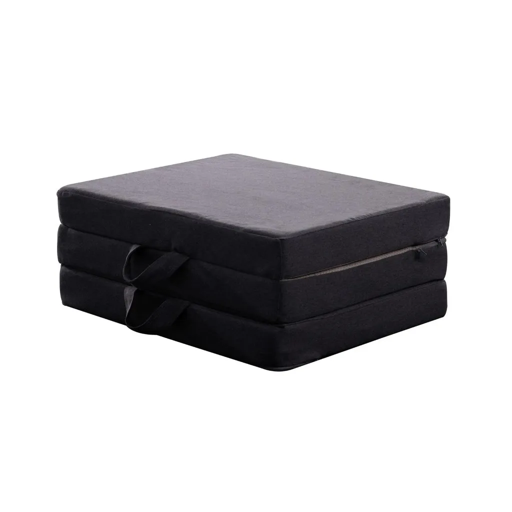 3 Fold Folding Mattress Single Dark Grey