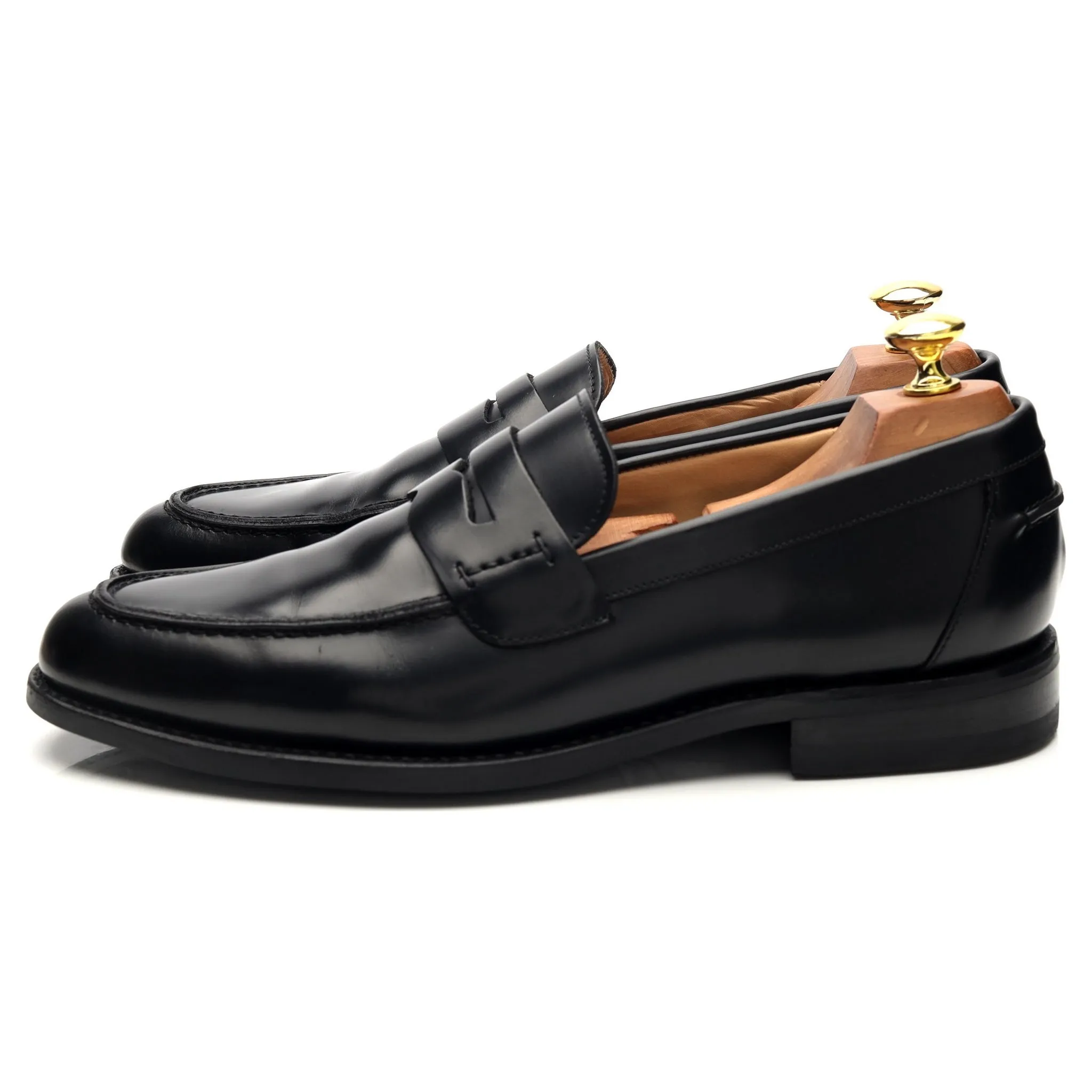 '356' Black Leather Loafers UK 8.5 F