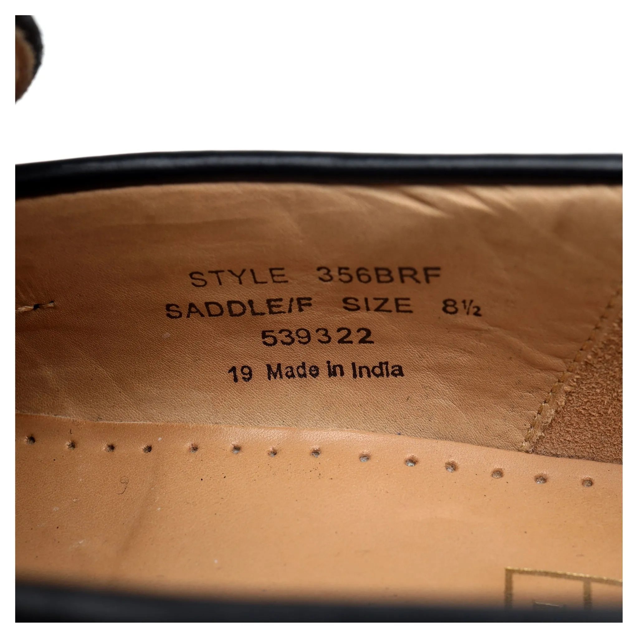 '356' Black Leather Loafers UK 8.5 F