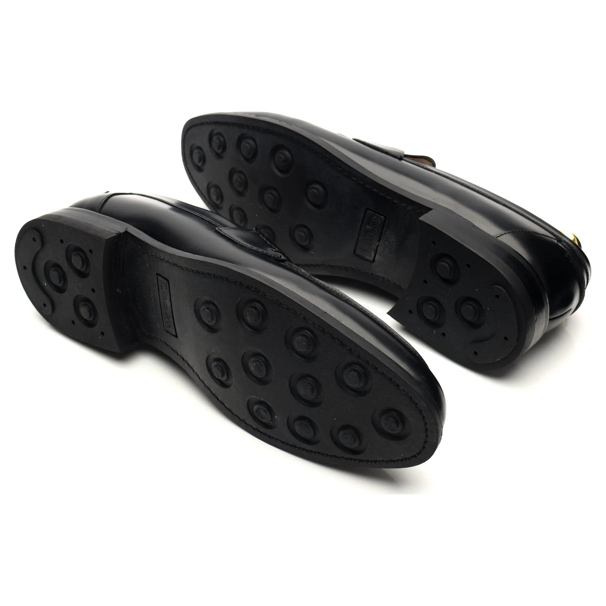 '356' Black Leather Loafers UK 8.5 F