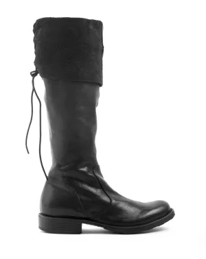 705 Black Leather Tall Boots