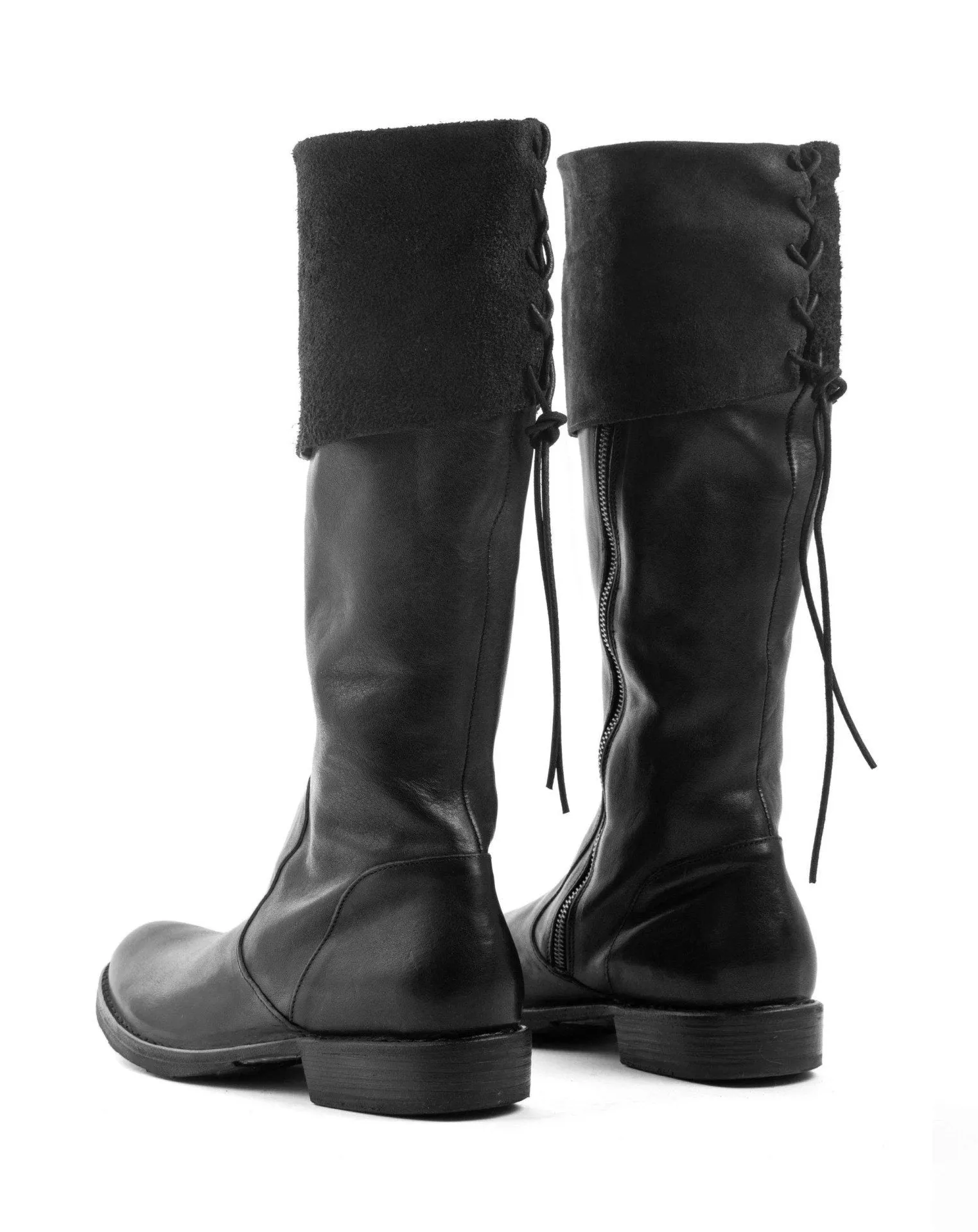 705 Black Leather Tall Boots
