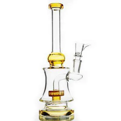 9" Water Pipe Dumroo Styled Flat Based Bong w/ Perc