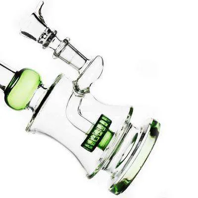 9" Water Pipe Dumroo Styled Flat Based Bong w/ Perc