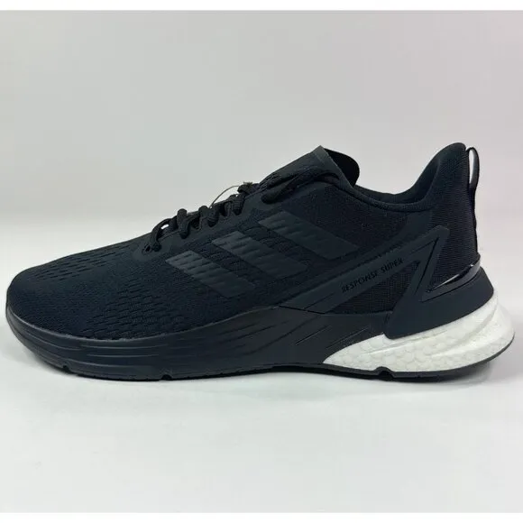 Adidas Response Super Mens 11.5 Black White Low Running Shoes Sneakers FY6482
