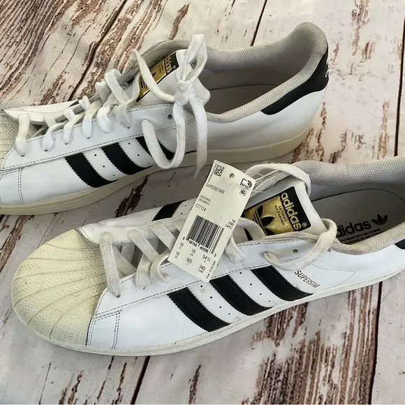 ADIDAS SIZE 19 SUPERSTAR SHELL TOE SNEAKERS