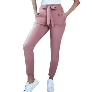 Alina High-Waist Tie-Front Tapered Pants