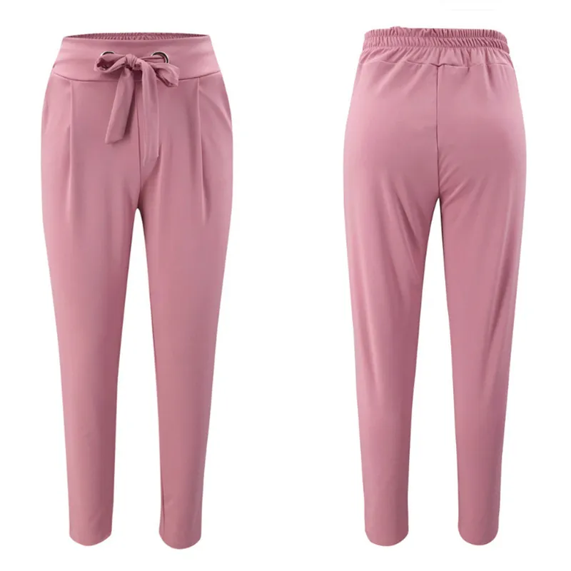 Alina High-Waist Tie-Front Tapered Pants