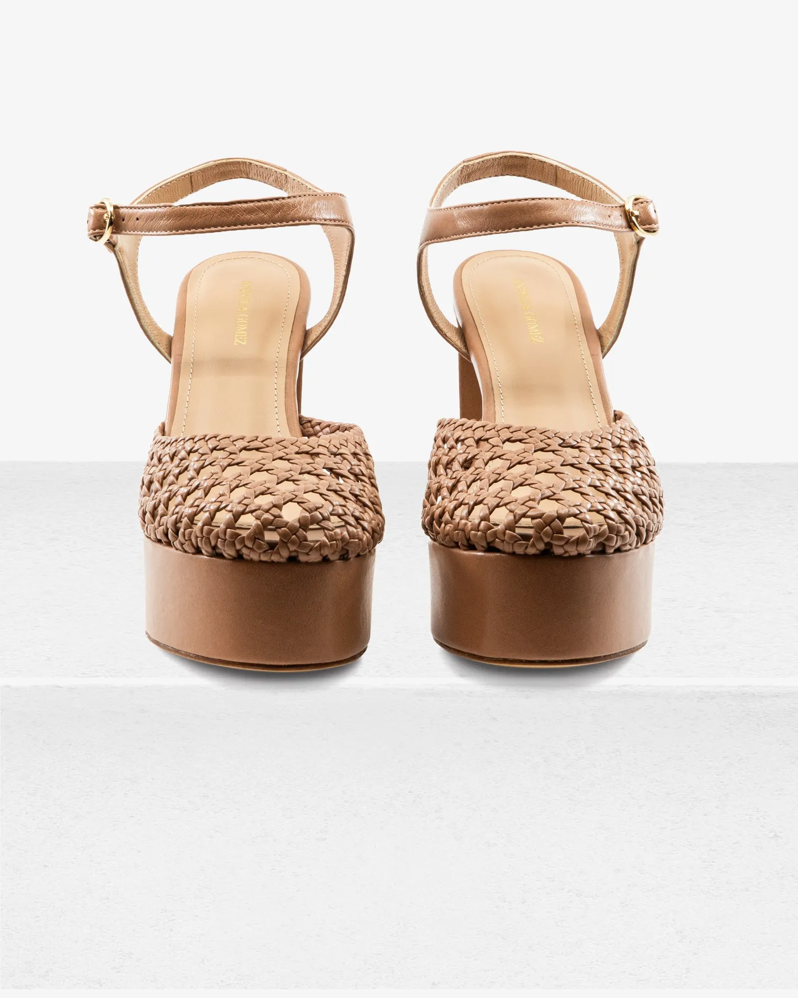 Beatriz Taupe Leather Platform