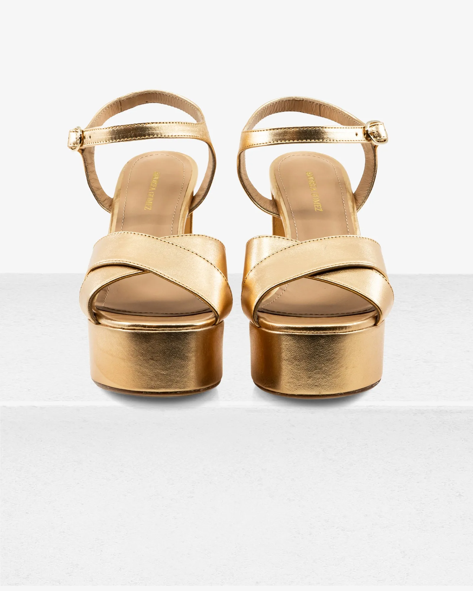 Bella Gold Leather Platform