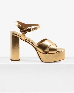 Bella Gold Leather Platform