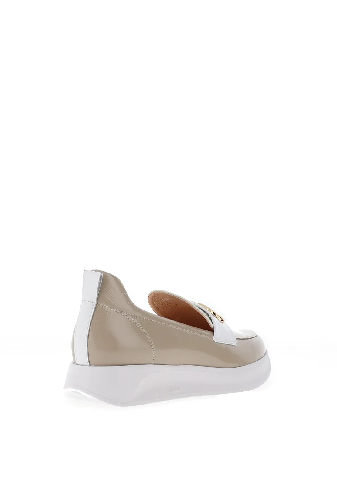 Bioeco by Arka Leather Patent Comfort Loafer, Beige