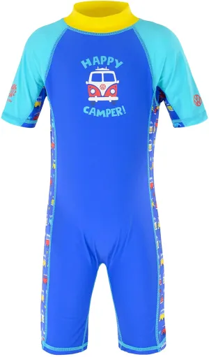 Board Masters Volkswagen Boys Upf 50  Protection Sunsuit - Kids Swimsuit - Blue Age2