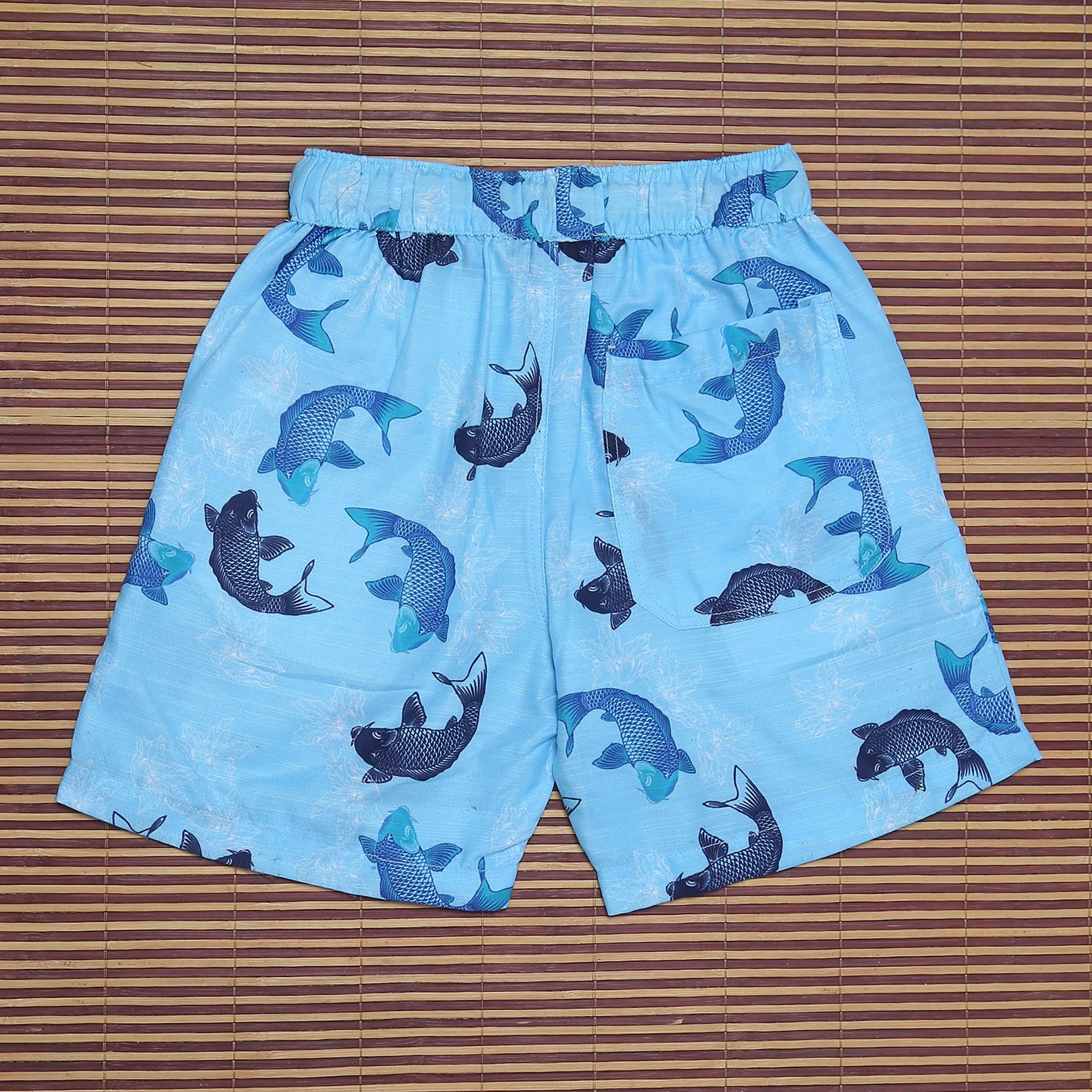 Boys Dolphin Printed Shirt & Short Co-Ord Set Aurora Blue