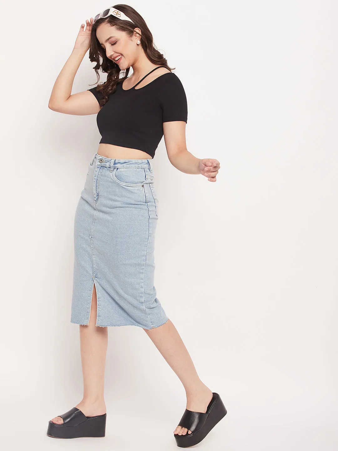 Camla Barcelona Blue Skirt For Women