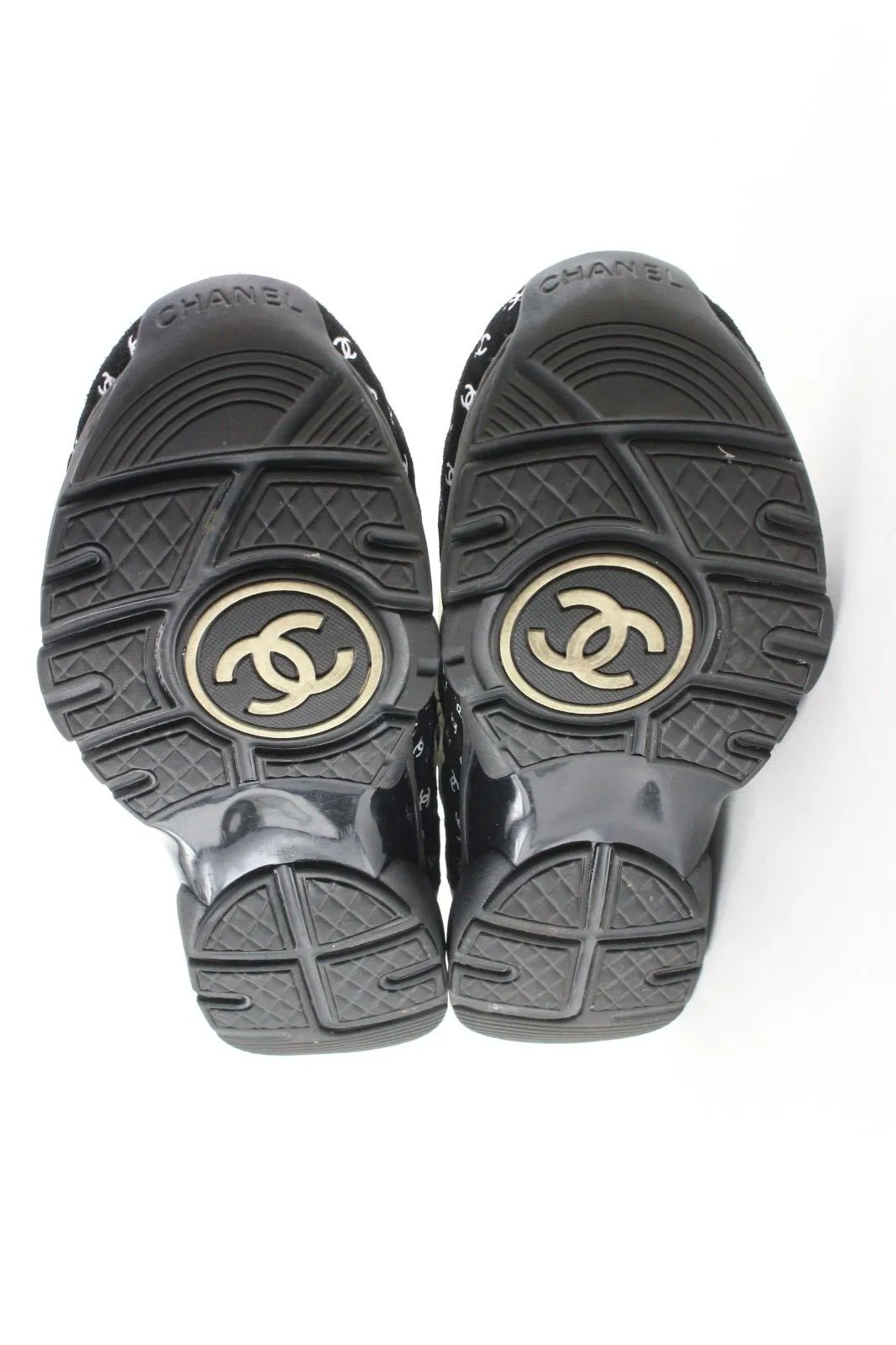 Chanel Women's 36 Light Brown x Black CC All Over Trainer Sneaker 1CJ0106