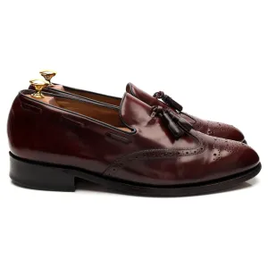 'Clive' Burgundy Leather Tassel Loafers UK 9 F