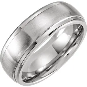 Cobalt 8 mm Flat Edge Band Size 8.5