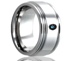 Cobalt Deep Groove Blue Diamond Ring
