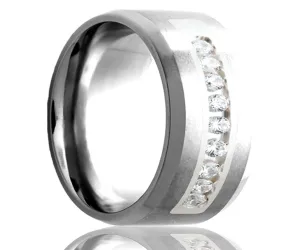 Cobalt Diamond and Palladium Inlay Ring