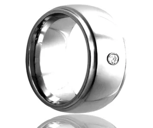 Cobalt Diamond Polished Finished Step Edge Ring