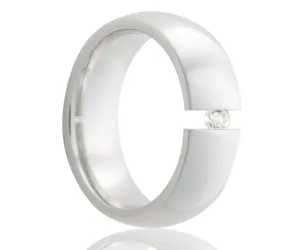 Cobalt Domed Tension Set Diamond Ring