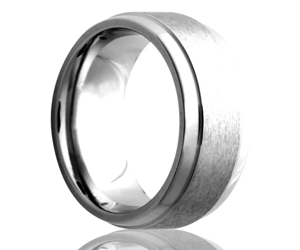 Cobalt Flat Edge Raised Satin Ring