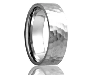 Cobalt Hammer Finish Flat Edge Ring