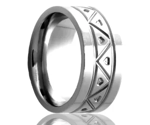 Cobalt Milled Triangle Ring