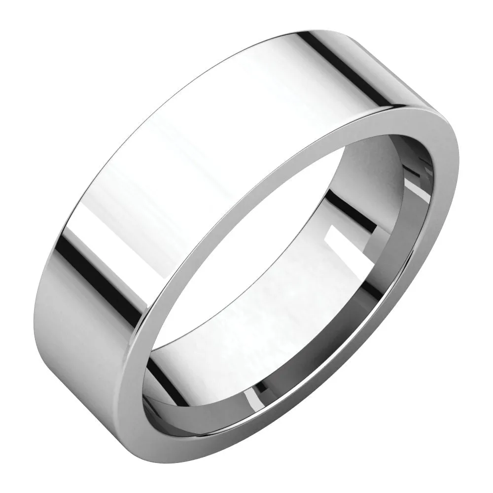 Continuum Sterling Silver 6mm Flat Comfort Fit Band, Size 9