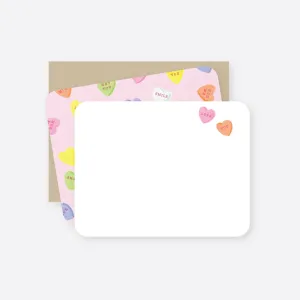 Conversation Hearts Flat Cards set of 8