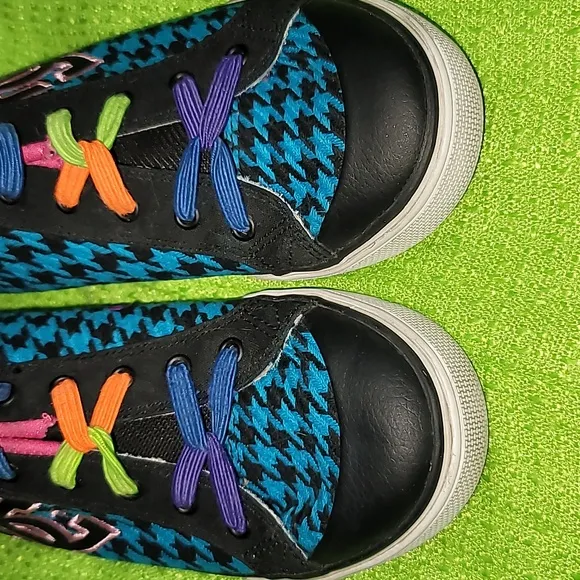 DC Chelsea Houndstooth Sneakers Multicolor No Tie Stretchable Laces
